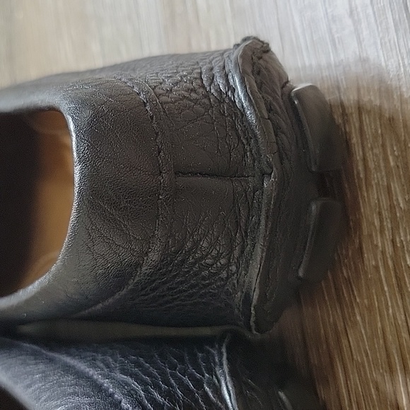 Prada Milano Black Pebbled Leather Penny Loafers Driver Shoes Logo Men's 5 GUC - Picture 7 of 13